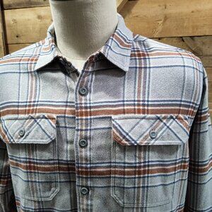 Patagonia Gray and Brown Plaid Fjord Flannel